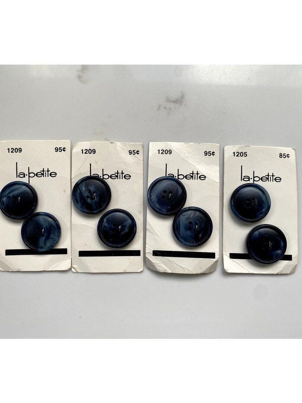 La Petite Blue Marble Buttons - Vintage